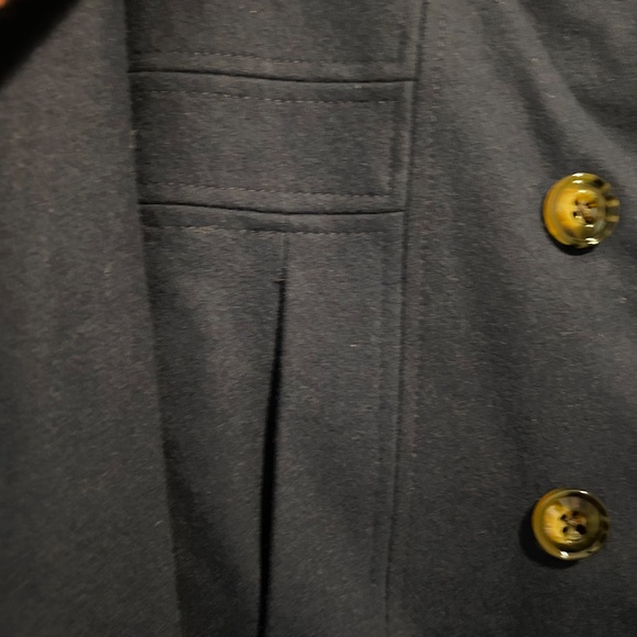 London Fog, Double Breasted, Ladies Navy Blue Peacoat with Scarf, Large, NWT - Picture 7 of 12